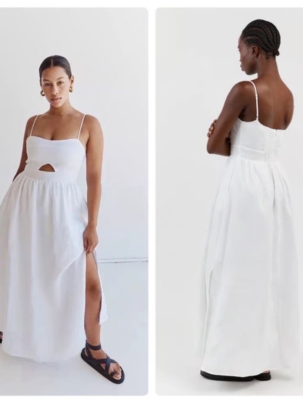 Dissh Harper white linen midi dress
